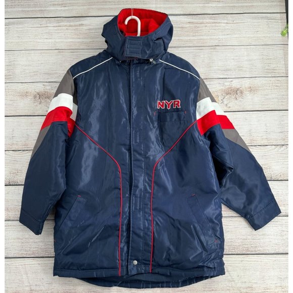 VTG Reebok NHL New York Rangers Embroidered Park Jacket Youth Size XL 18-20 Blue - Picture 1 of 16